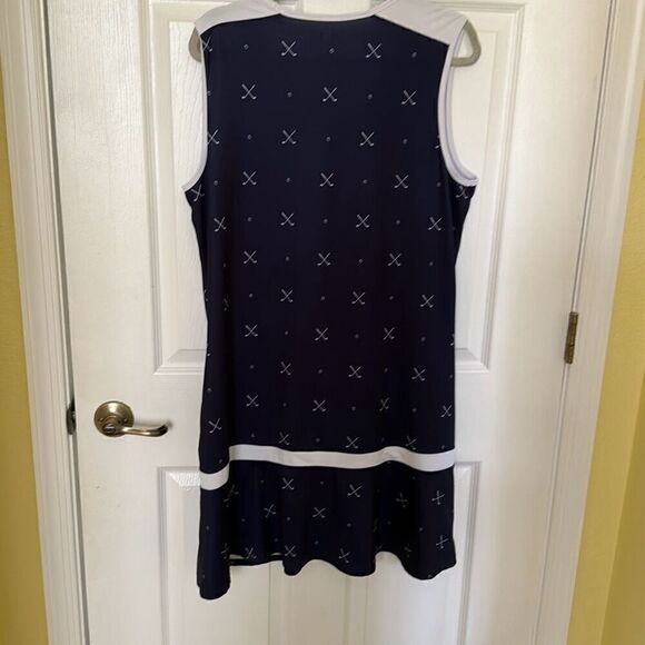 LILLIE GREEN UPF Sun Blocking Golf Ball Dress, Navy With Tee And Golf Balls Prin - Picture 8 of 8